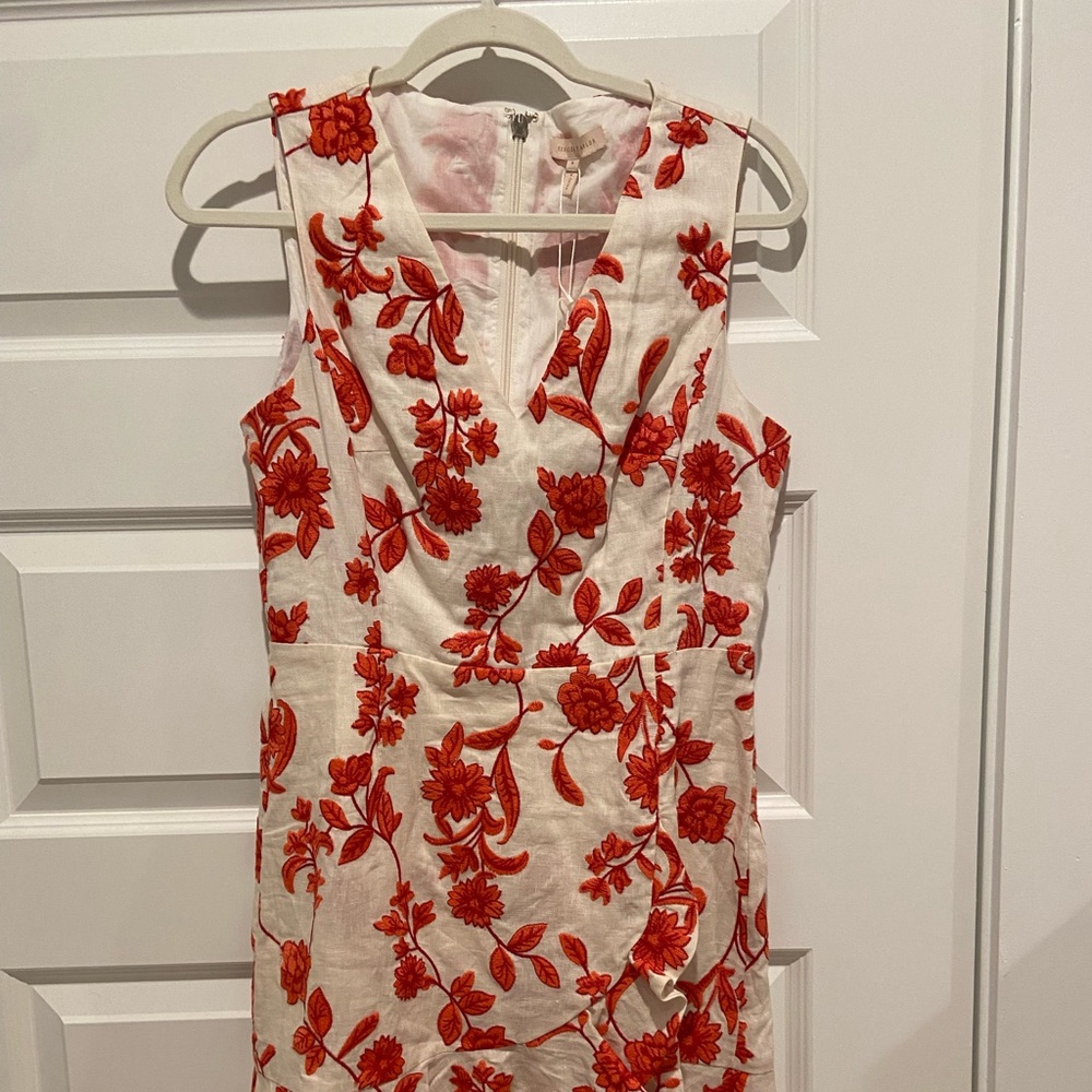 Rebecca Taylor SCARLET EMBROIDERED WRAP DRESS